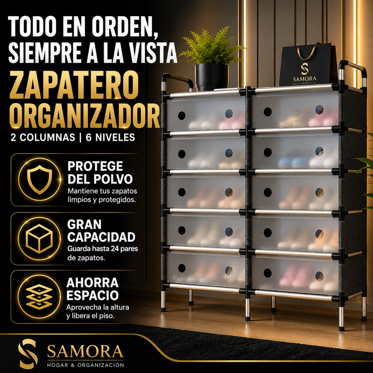 👟Zapatero doble 5 niveles | Organiza tus zapatos🎉